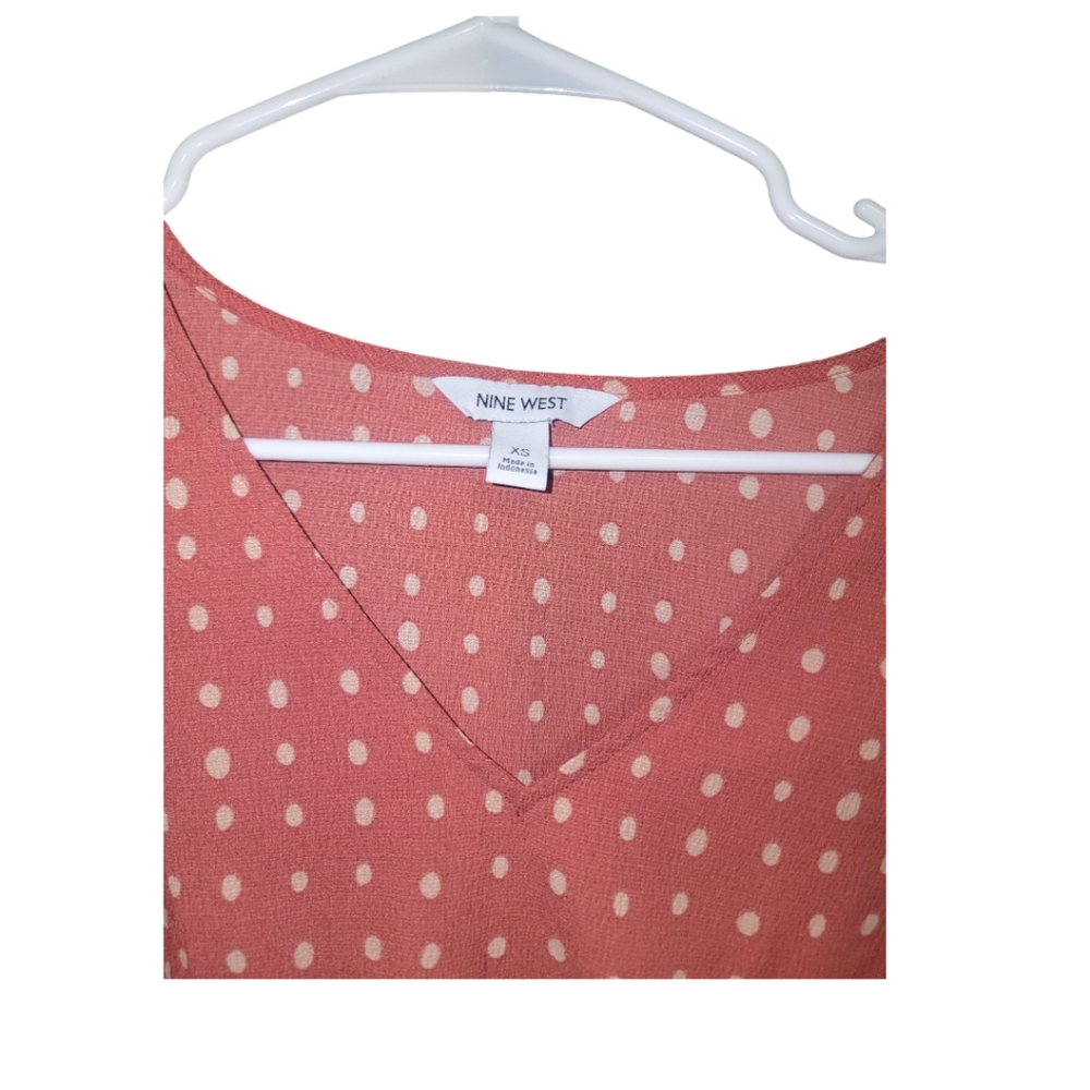 Nine West Polka Dot Blouse Women's XS - Picture 4 of 4